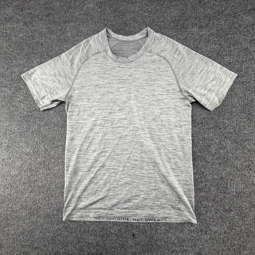 Lululemon Shirt Mens Small Gray Raglan Lightweight Athletic Running Tee